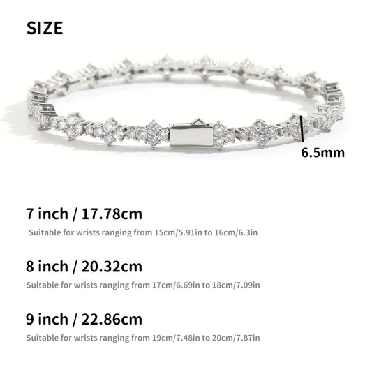 925 Silver Inlaid Tennis Bracelet Latest Model, Lucky and Combination, High-end Jewelry Banquets and Parties| birthday| Graduation| Anniversary| Elegant and Shiny| Elegant and Luxurious