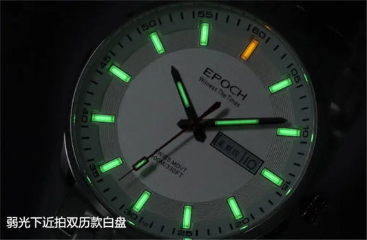 EPOCH Men Quartz Watch Super Luminous 25 Ronda Movement Chinese English Day Date WR100M Sapphire Military Watch 40mm