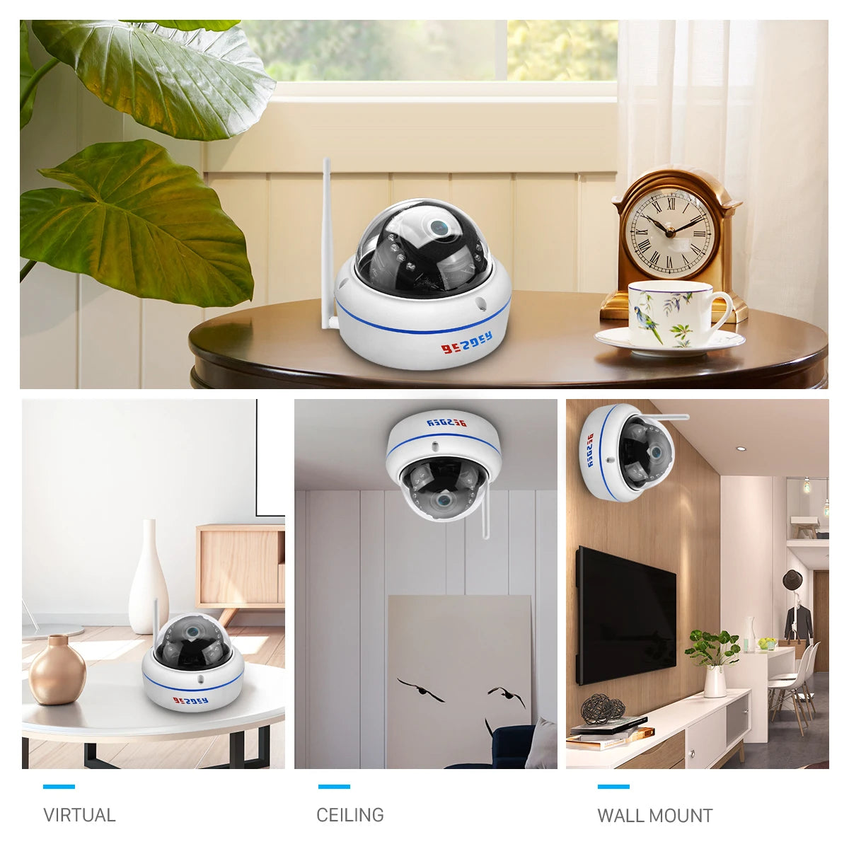 HD1080P Vandal-proof IP Camera WiFi SD Card Slot 64Gb Motion Ai Detect Alert Dome 2MP Audio Security CCTV Camera Xmeye P2P ICSee