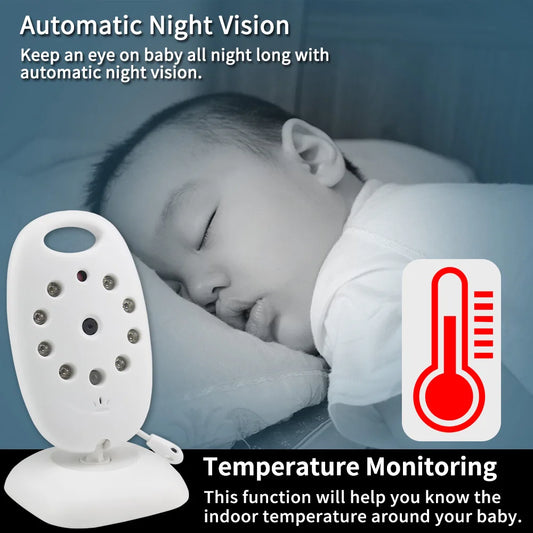 Wireless Video Baby Monitor 2.0 2.8 inch Color Security Camera 2 Way Talk Night Vision IR LED Temperature Monitoring 8 Lullaby