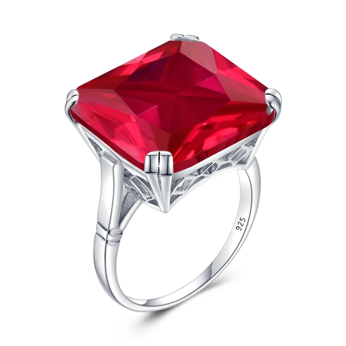 Original 925 Sterling Silver Aquamarine Gemstone Ring For Women Vintage Sparkling Birthstone Square Big Stone Jewelry Handmade