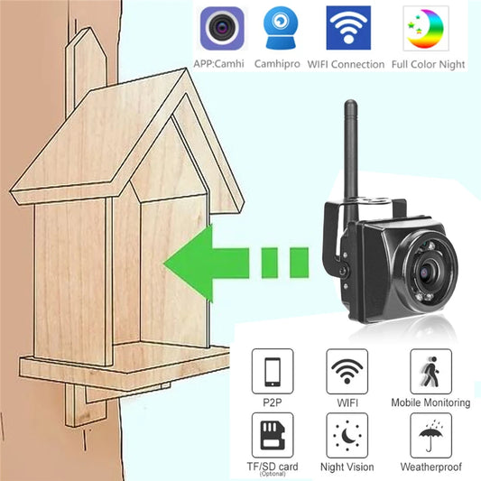 HQCAM Camhi 1920P 1080P Mini Waterproof IP66 TF card slot IR Night Vision IP Camera Wifi Outdoor Car & Vehicle Fleet & Bird Nest
