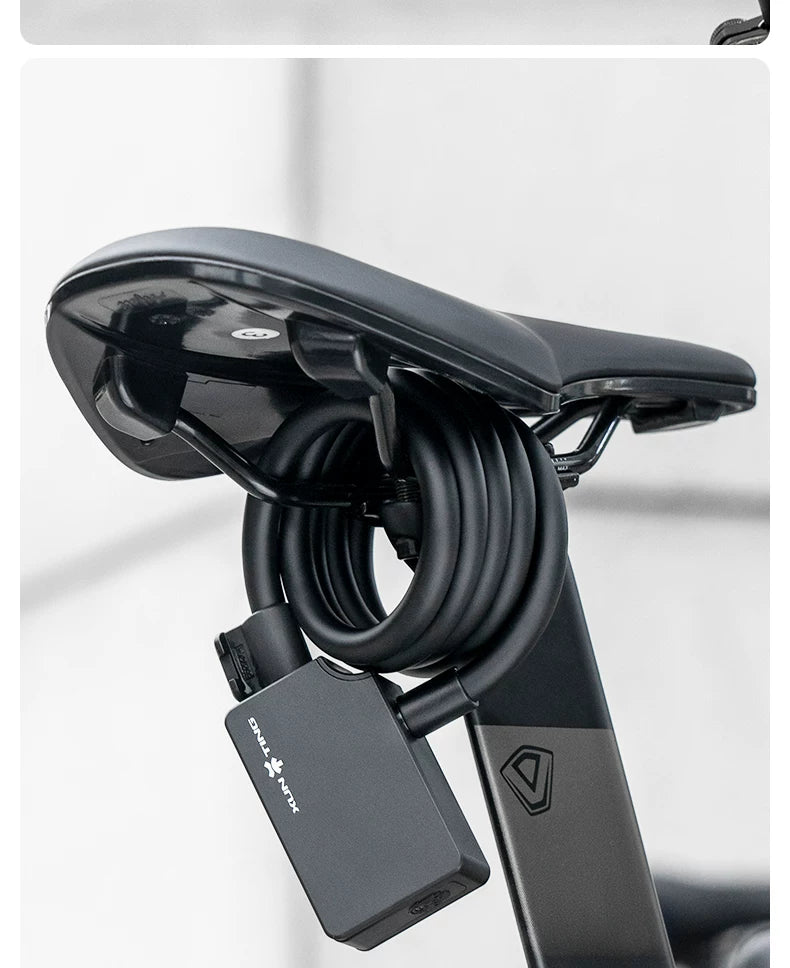 XUNTING Smart Fingerprint Bike Lock, App Control Keyless 10mm Steel Cable Anti-Theft Security for Bicycle Motorcycle E-Bike IP67