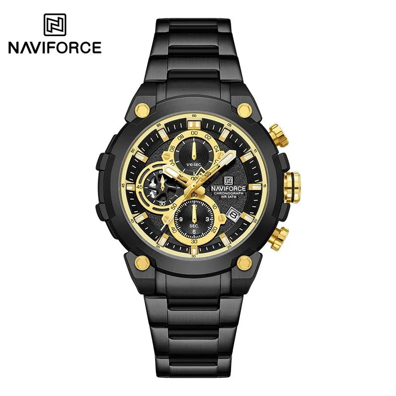 NAVIFORCF Mens Military Watches Luxury Wrist Watch Quartz Clock Watch Hot Fashion Men Waterproof Chronograph Relogio Masculino