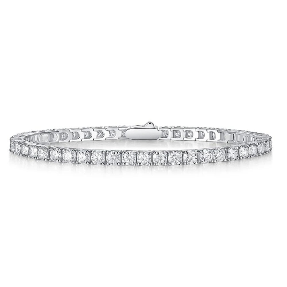 3/4/5mm Real Moissanite Tennis Bracelet for Women Man Original 925 Sterling Silver Plated 18k Gold Diamond Bracelets with GRA
