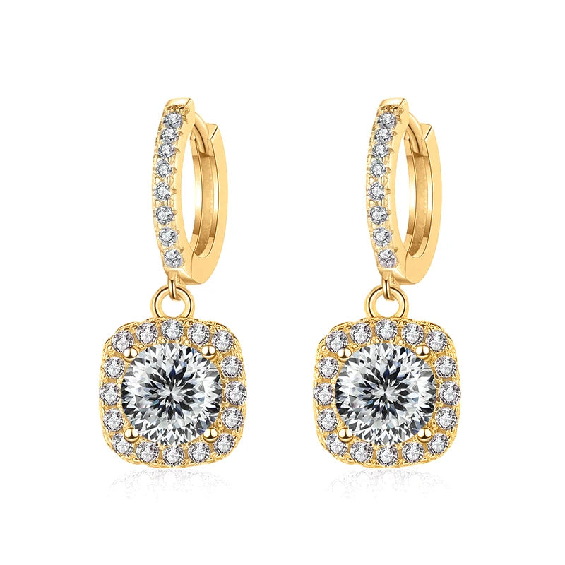 JoyceJelly 1ct GRA Certified Moissanite Earrings For Women 18 Color VVS D Solid Sterling Silver 925 Plated 18K Gold Fine Jewelry