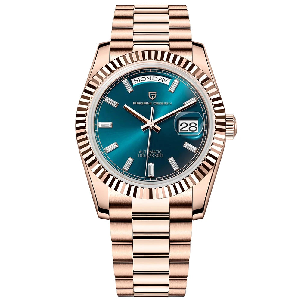 PAGANI DESIGN 2025 New Blue DD40 Luxury Automatic Watch For Men Mechanical Wristwatch Men Japan NH36A Movt Sapphire crystal