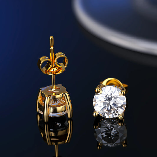 100% Real Sterling Silver S925 Moissanite Earrings Stud With 2 Certificate D VVS1 Pass Diamond Test Pen For Women Men Jewelry