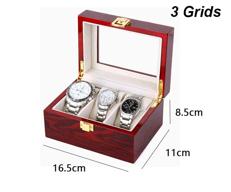 Red Wooden Watch Box Chinese Style Smooth Wood Environmental Protection Jewelry Watch Storage Case Red Wood Watch Protection Box