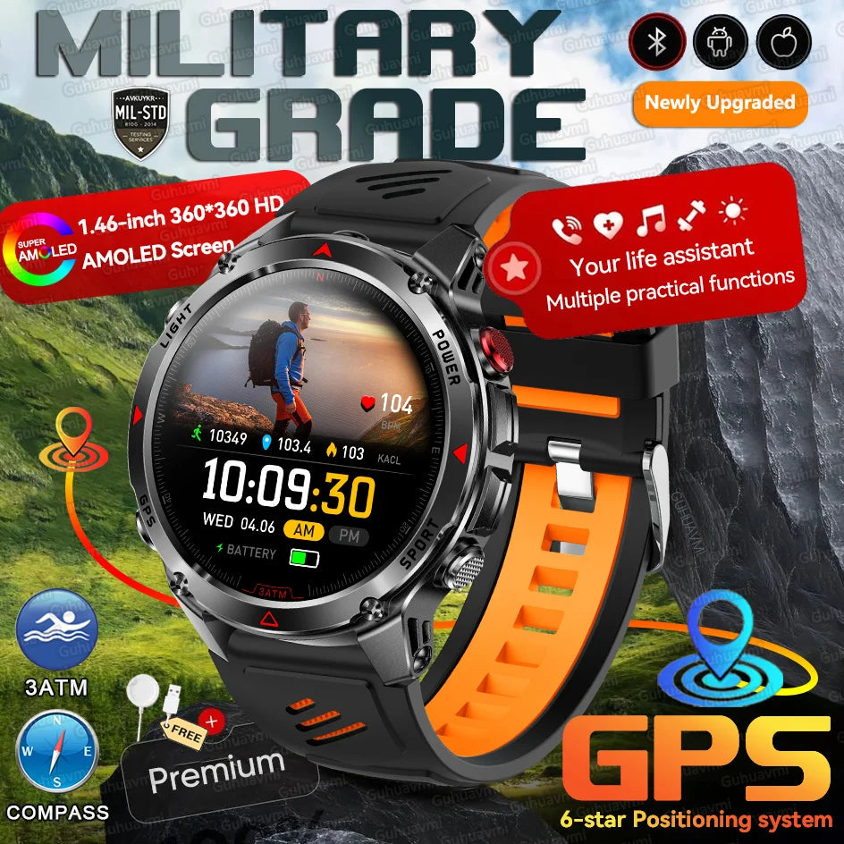 Forerunner 570 GPS Smart Watch 3ATM Waterproof AMOLED Screen MULTI-BAND GNSS Compass Altimeter Flashlight Sports Smartwatch Men