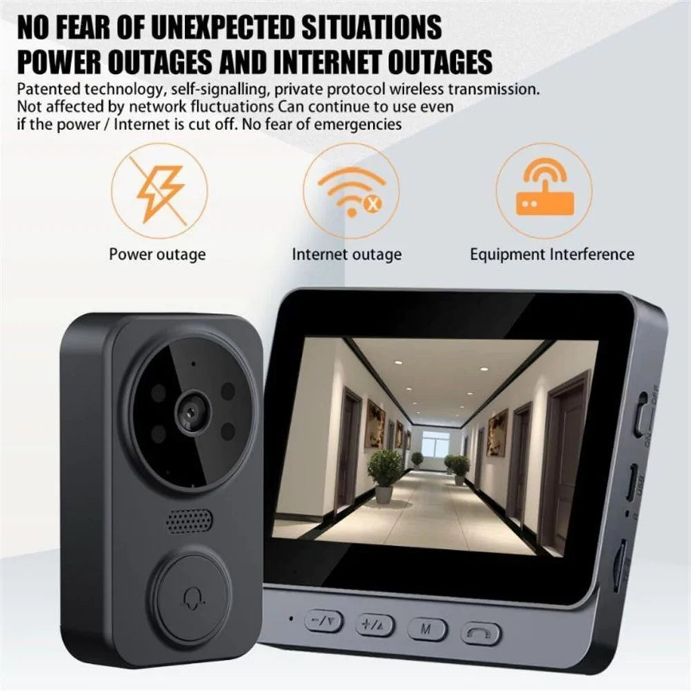 Wireless Video Doorbell Camera Bundle Smart Security with Night Vision 2.4G WiFi HD Motion Detection Cloud Storage
