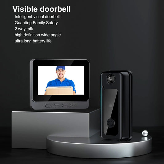Wireless Video Doorbell Camera 1080P HD Wide Angle Night Vision 2 Way Talk Smart WiFi Video Doorbell with Monitor