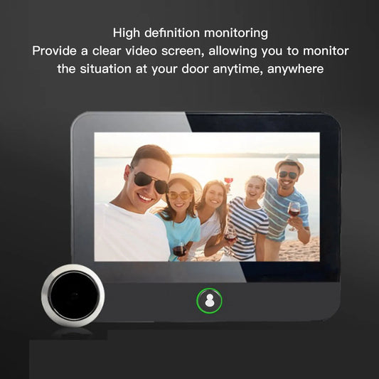 Video Doorbell for TUYA Digital Door Viewer 1080P APP Monitoring Wide View Angle Convenient for Home Office