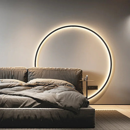 Nordic Minimalist Circle Background LED Wall Lamp Modern livingroom sofa wall lights Hotel Hall Bedside Sconces Light Home decor