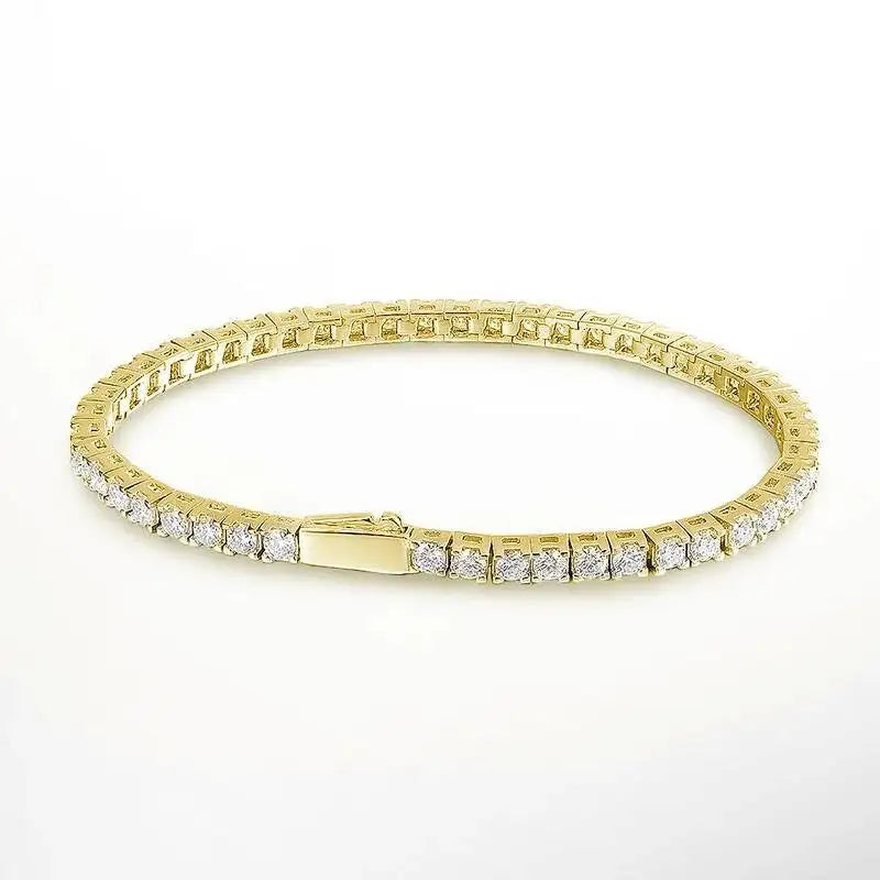 TY D VVS1 Moissanite Tennis Bracelet Original S925 Sterling Sier Plated White Gold With GRA Bracelets For Women Man