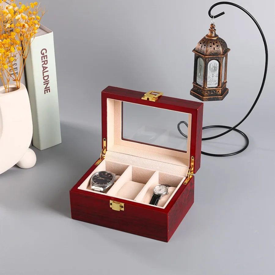 Wooden Watch Box 1/2/3/5/6/10/12 Slot Watch Gift Box Watch Storage Travel Case Organizer Men Jewellery Box Piano-bake-paint