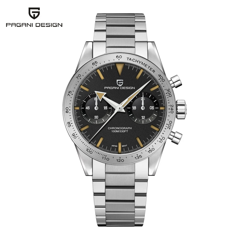 PAGANI DESIGN Men's Watches 2025 Retro Luxury Watch For Men Quartz Chronograph Wristwatch Luminous AR Sapphire Mirror Waterproof