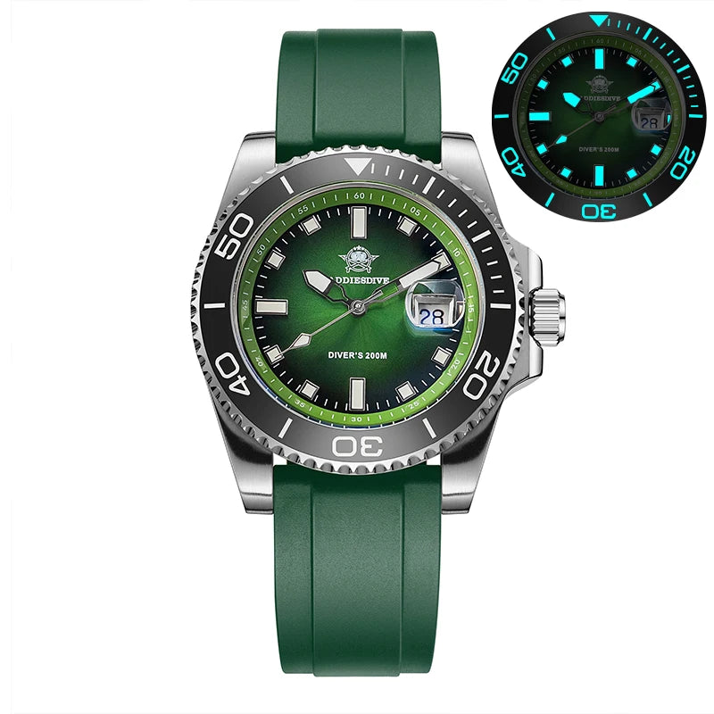 ADDIESDIVE New Men Watch AD2089 Diver 200m Waterproof Wristwatch Ceramic Bezel Luminous 316L Stainless Steel Quartz Watch AD2089