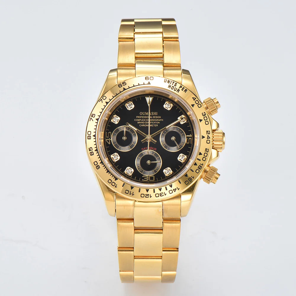 Luxury Sports Quartz Watch Sapphire Glass 316L stainless steel waterproof for men's custom watches with VK63 watch movement