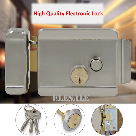 Electric Door Lock Anti-theft Double-headed Integrated Electronic Lock For 12V DC Access Control System Video Door Phone System
