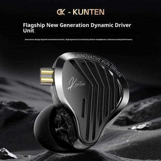 Kz Gk Kunten Dynamic Drive Headphones Hifi 2pin Heavy Bass Earbuds Metal Headphones Detachable Sports Gamer Headphones Custom