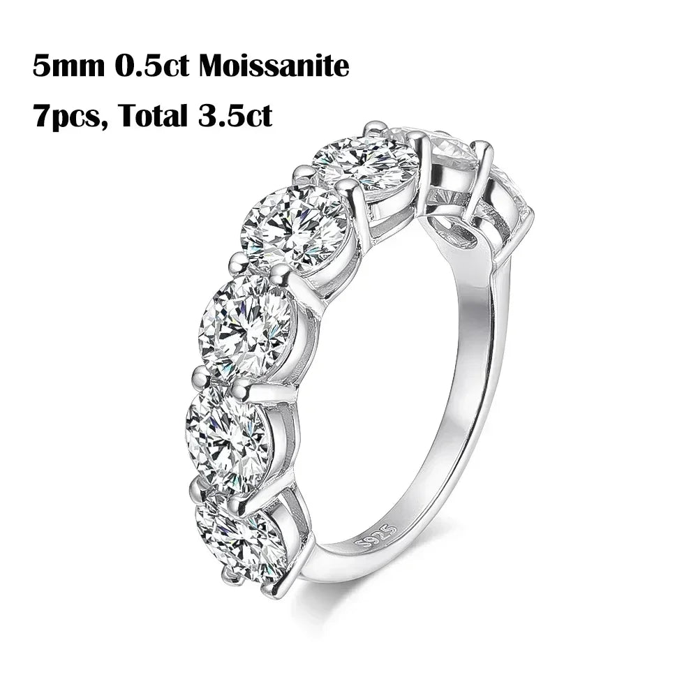 3mm 5mm D Color Moissanite Full Eternity Ring Engagement Wedding Band with GRA 925 Sterling Silver Rings for Women Fine Jewelry