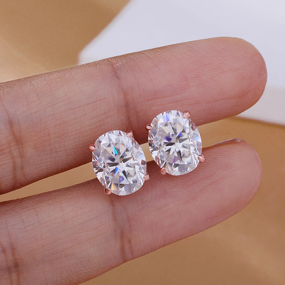 1-4ct Oval Cut Moissanite Stud Earring for Women Men D Color Sparkling Diamond 925 Sterling Silver Ear Studs Party Jewelry Gifts