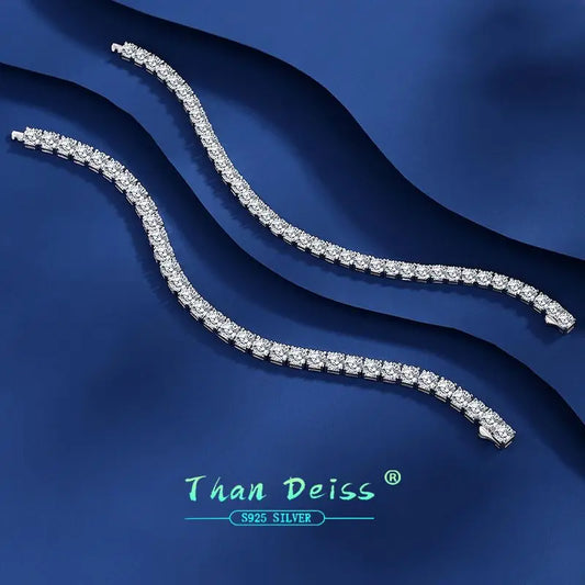 2.5/3/4/5mm Moissanite Tennis Bracelet 925 Sterling Silver Plated White Gold Bracelet for Women Man Sparkling Party Jewelry