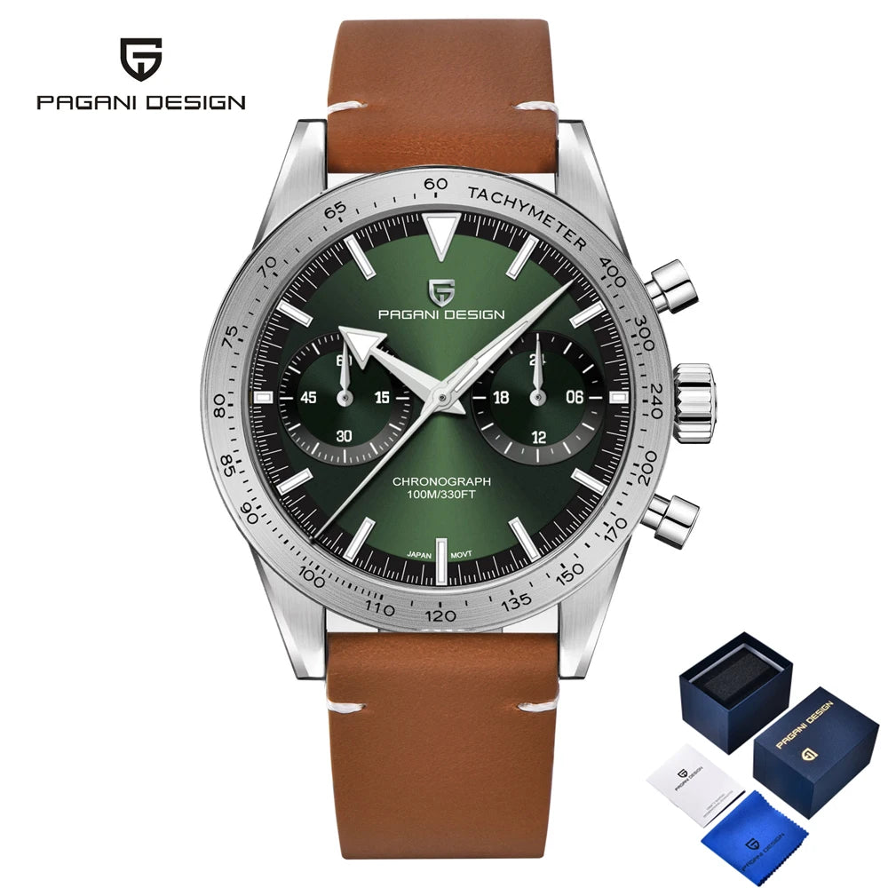 2025 New PAGANI DESIGN Men's Watches Luxury Quartz Wristwatches AR Sapphire Speed Sports Chronograph Watch Man VK64 Men Gift Box