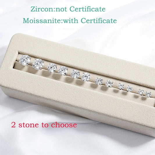 Smyoue Each 0.2-2CT Certified Moissanite Stud Earrings for Women 4 Claw Sparkling Wedding Party Jewelry Sterling Silver S925