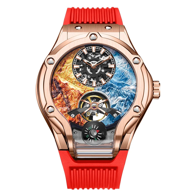 HANBORO Zhuma Mountain Peak Series Men's Fully Automatic Mechanical Watch Hollow Personalized Watch