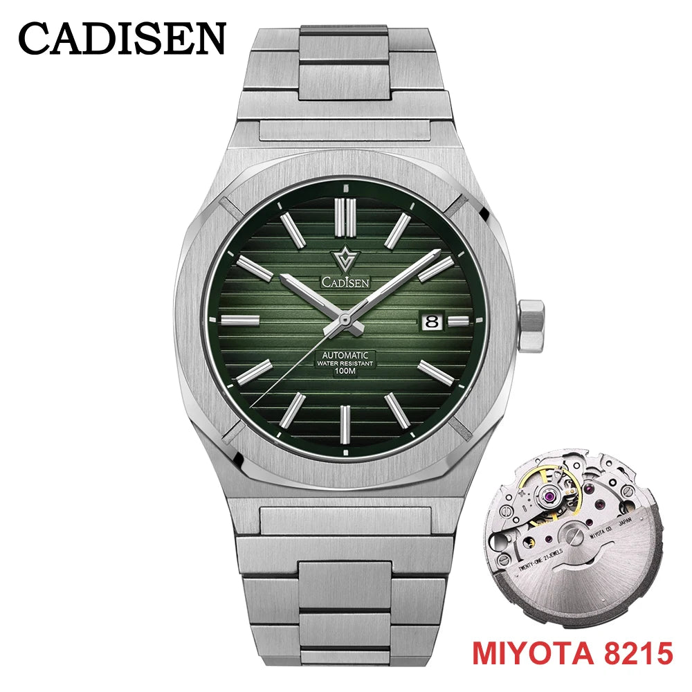 CADISEN Diver Watch Retro Luxury Sapphire MIYOTA 8215 German Designer Men Automatic Mechanical Watches 10Bar Waterproof Luminous