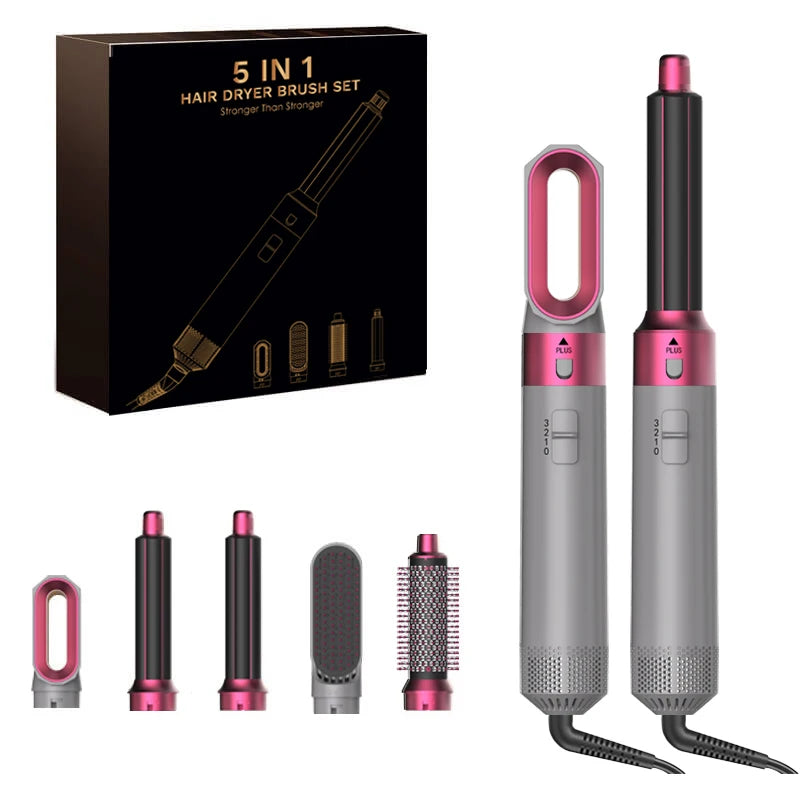 Hot Sales Multifunctional 5 IN 1 Hot Air Comb Household Brushless Styling Hair Dryer Automatic Curling Iron