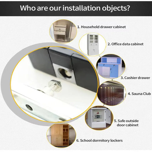Smart Biometric Cabinet Lock Black Keyless Fingerprint Locks Anti-theft Door Lock Hidden File Drawer Wardrobe Hardware