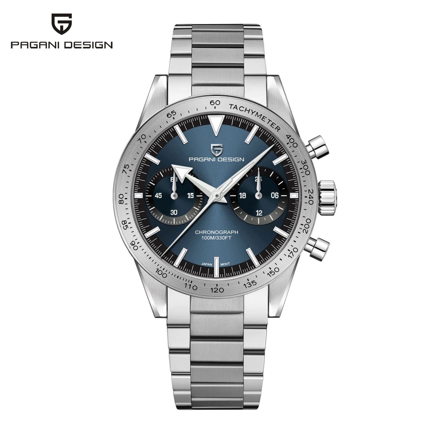 PAGANI DESIGN 2025 Mens watches Moon Quartz Watch men speed Sport waterproof Chronograph AR Sapphire VK64 Steel Retro Luminous