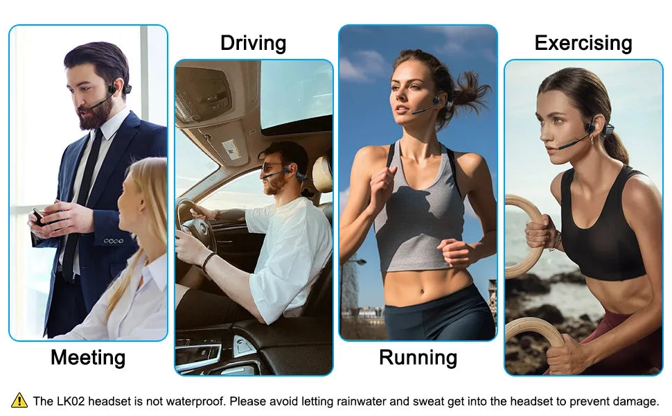 Open Ear Bluetooth Headphones , Noise Cancelling Wireless Headset Supports aptX/aptX-LL/aptX-HD Designed for Meeting Home Office