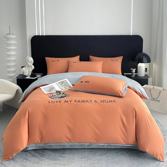 Luxury Nordic Egyptian Cotton Bedding Set King Queen Double Twin Size with Sheet Duvet Cover Pillowcase 1/2 People Bed Linen New