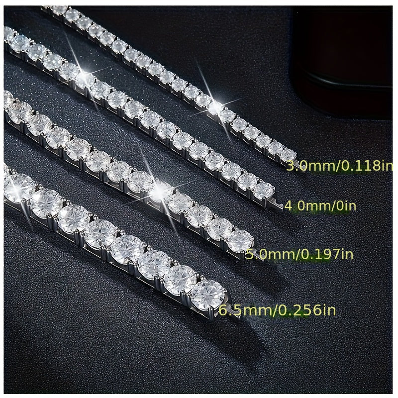 0.1-0.5 Carat Green Moissanite Bracelet, S925 Silver Elegant Multi-functional Tennis Chain for Both Men And Women, High-end Light Luxury Jewelry, Perfect Gift for Engagement, Wedding, Valentine's Day, Mother's Day, Anniversar