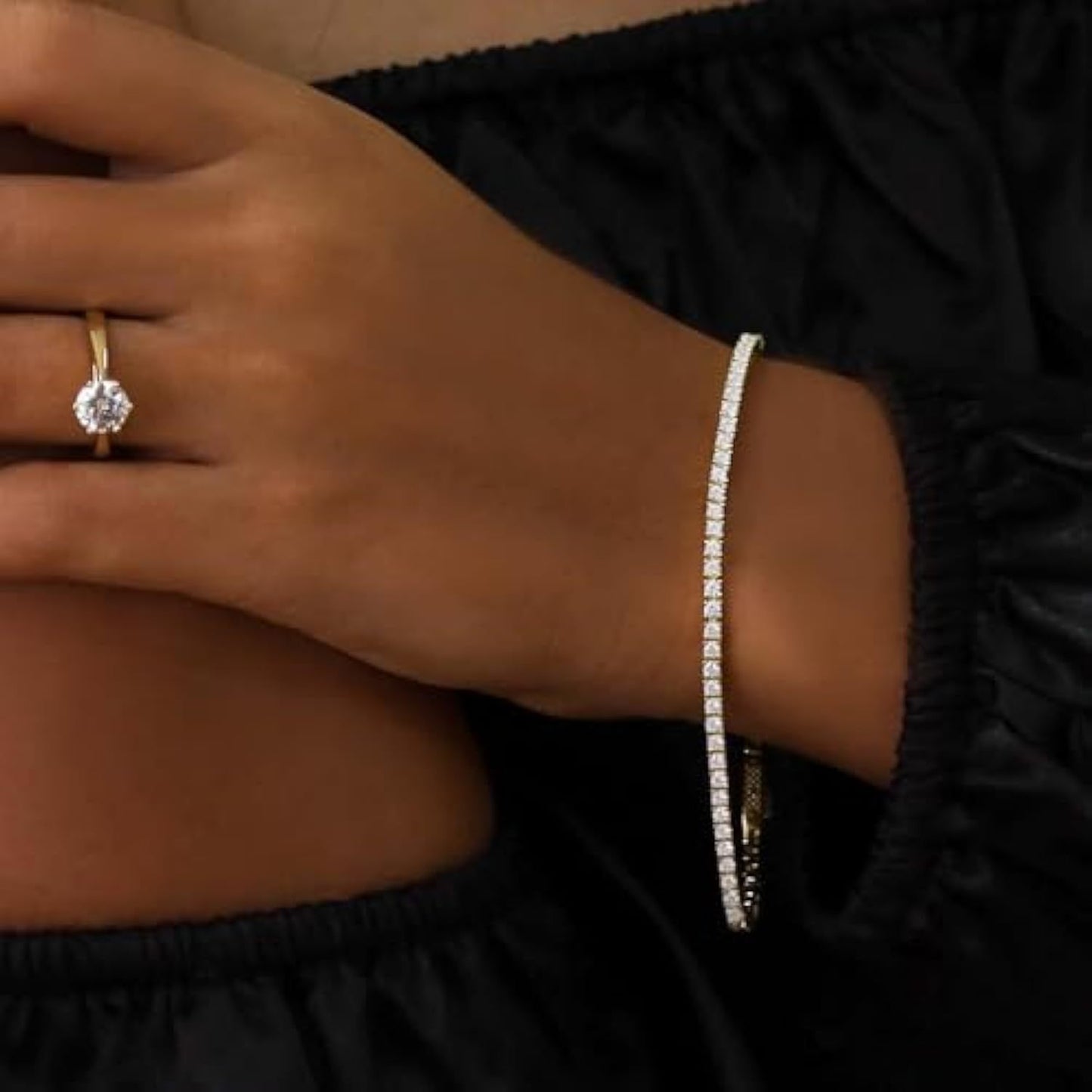 1pc 2-6Mm Moissanite Tennis Bracelet, 2.4-26.2Ct Round Laboratory Synthetic Moissanite, 925 Sterling Silvery for Men And Women, 6.5 to 20.32 cm in Length