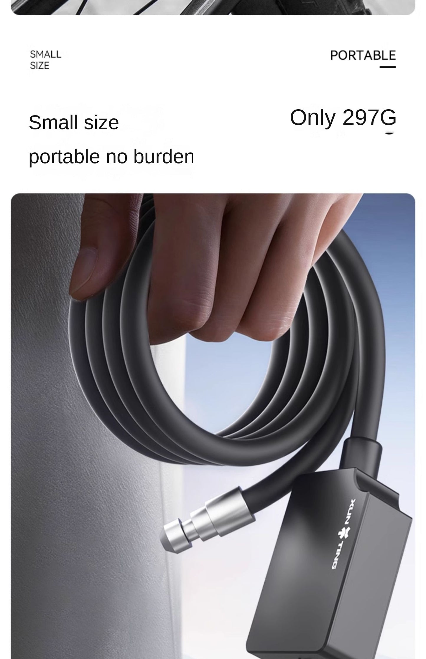XUNTING Smart Fingerprint Bike Lock, App Control Keyless 10mm Steel Cable Anti-Theft Security for Bicycle Motorcycle E-Bike IP67