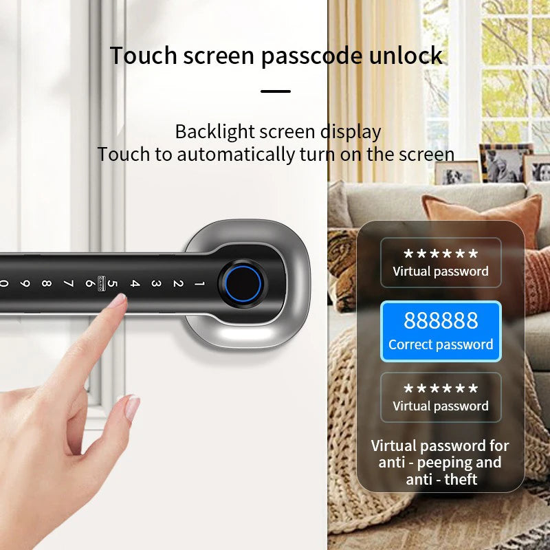 Smart Lock, Suitable for Use in Bedrooms, Garages, Hotels, and Living Rooms, Etc. - A Smart Fingerprint Password Lock