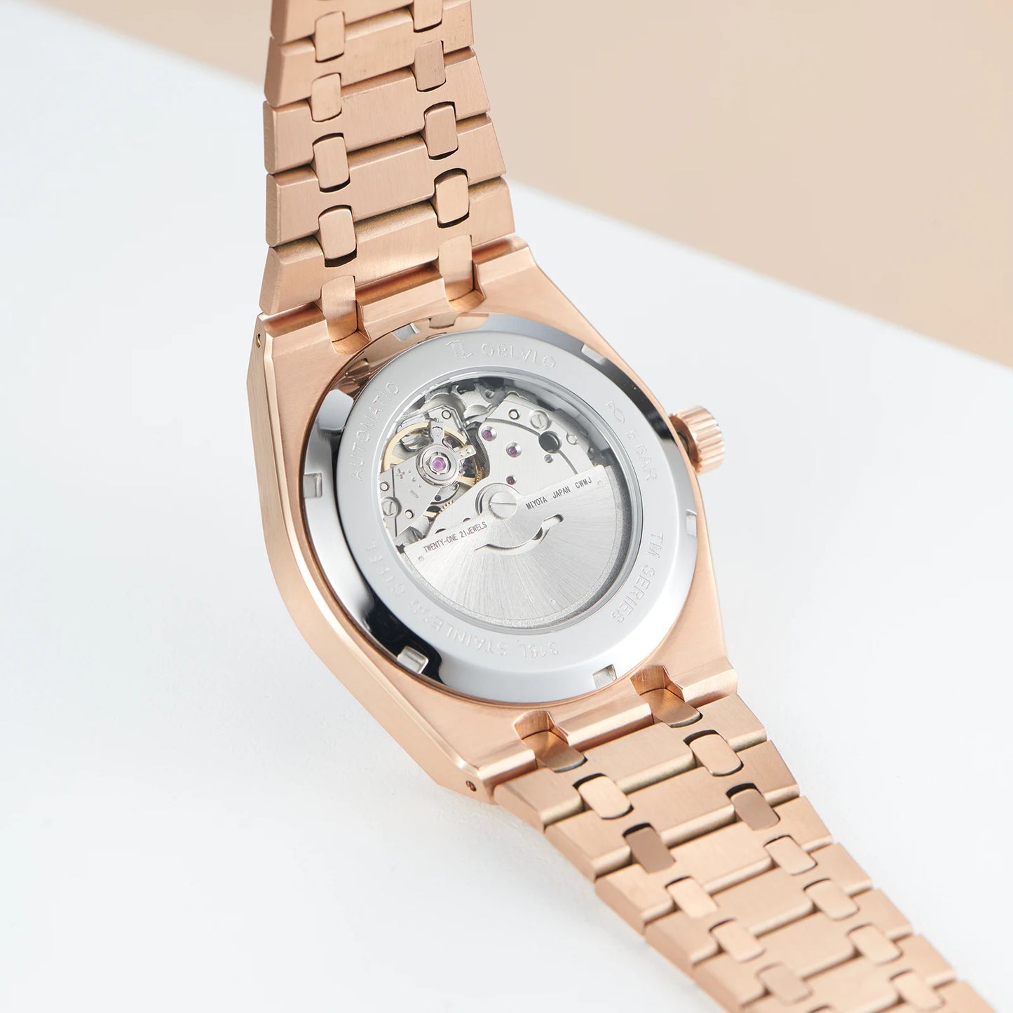 OBLVLO Luxury Mens Watch 316L Stainless Steel Mechanical Watches Luminous 50M Waterproof Automatic Casual Watch for Men TM-SIM