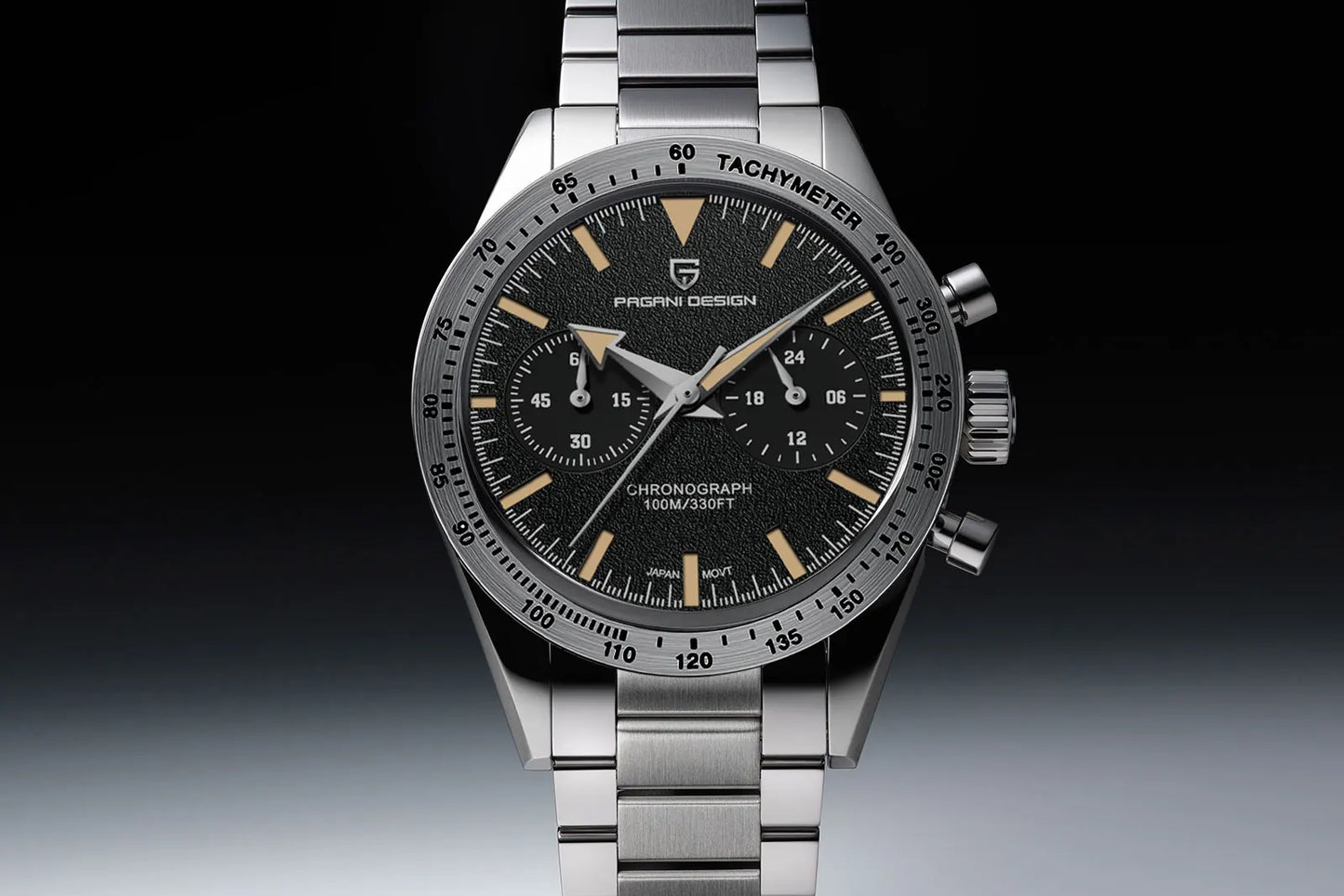 PAGANI DESIGN 2025 Mens watches Moon Quartz  Watch men speed Sport waterproof Chronograph AR Sapphire VK64 Steel Retro Luminous