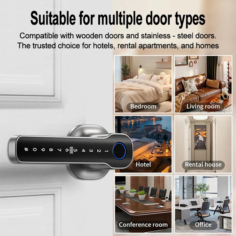 Smart Lock, Suitable for Use in Bedrooms, Garages, Hotels, and Living Rooms, Etc. - A Smart Fingerprint Password Lock