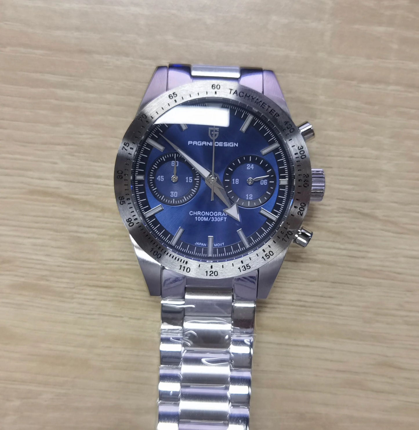 PAGANI DESIGN 2024 New Wide arrow Moon Men's Watches Luxury Quartz Watch For Men Sport Retro Chronograph VK64 AR Sapphire glass