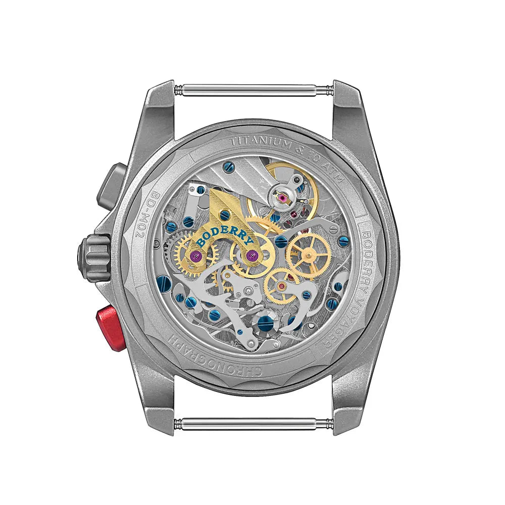 BODERRY Men's Field Watches Titanium Mechanical Chronograph Top Brand Wristwatch 100M Waterproof Clock Military Watch for Men