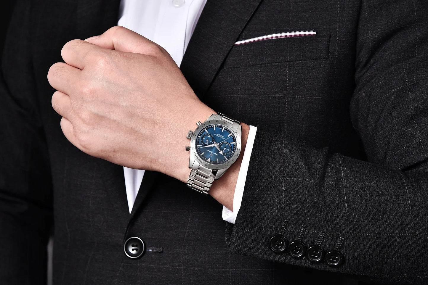 PAGANI DESIGN 2024 New Wide arrow Moon Men's Watches Luxury Quartz Watch For Men Sport Retro Chronograph VK64 AR Sapphire glass