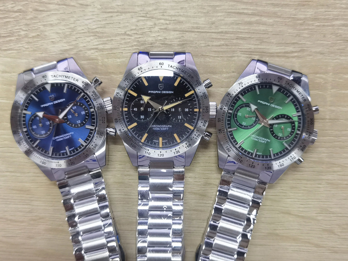 PAGANI DESIGN 2024 New Wide arrow Moon Men's Watches Luxury Quartz Watch For Men Sport Retro Chronograph VK64 AR Sapphire glass