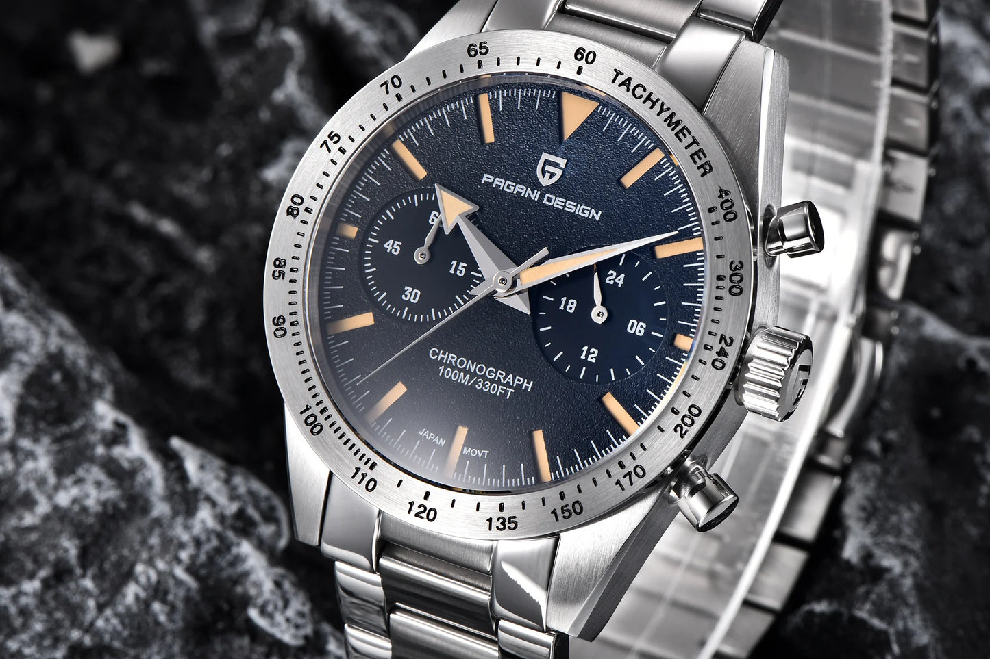 PAGANI DESIGN New 2025 Retro Luminous Moon Watch men Quartz speed Sport Chronograph AR Sapphire mirror VK64 Steel Men's Watches