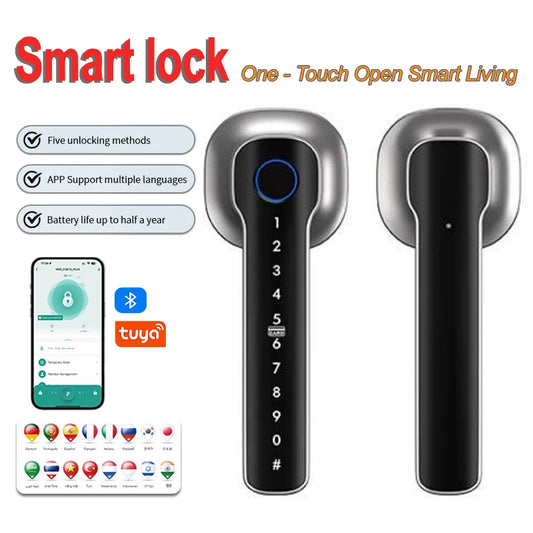 Smart Lock, Suitable for Use in Bedrooms, Garages, Hotels, and Living Rooms, Etc. - A Smart Fingerprint Password Lock